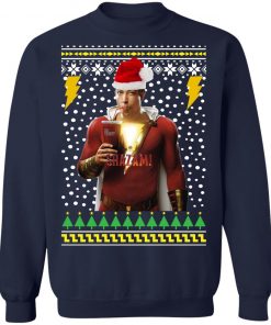 DC Comic Shazam Santa Hat Christmas Ugly Sweatshirt