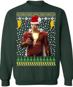 DC Comic Shazam Santa Hat Christmas Ugly Sweatshirt