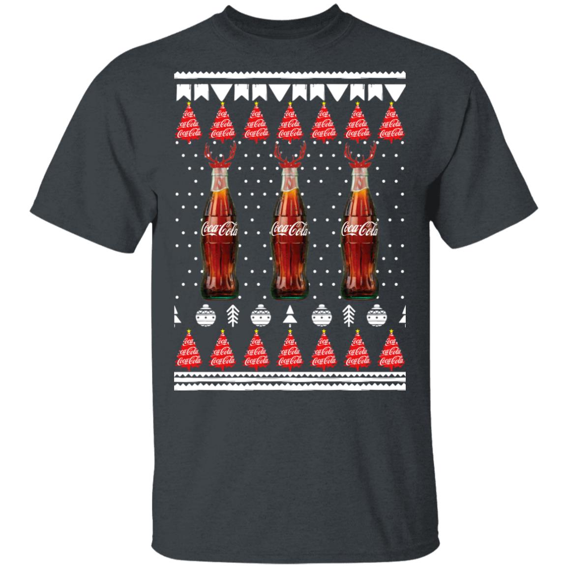 Coca Cola Bottles Funny Ugly Christmas Tree Sweatshirt Long Sleeve ...