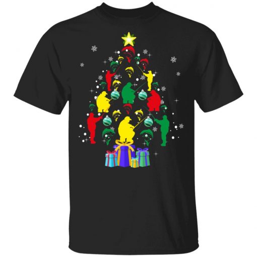 Fishing christmas tree christmas shirt