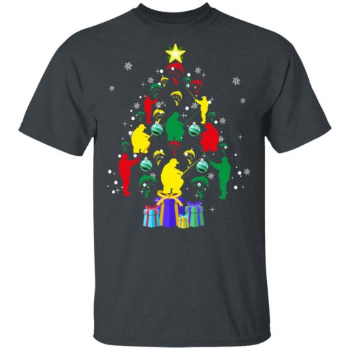 Fishing christmas tree christmas shirt