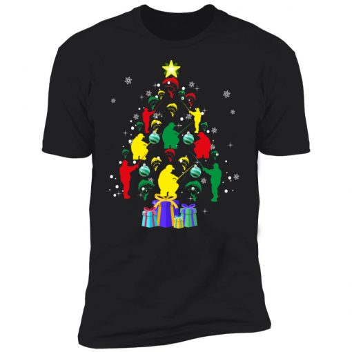 Fishing christmas tree christmas shirt