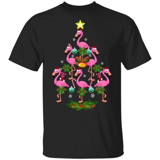 Christmas tree flamingo christmas shirt Hoodie Ls