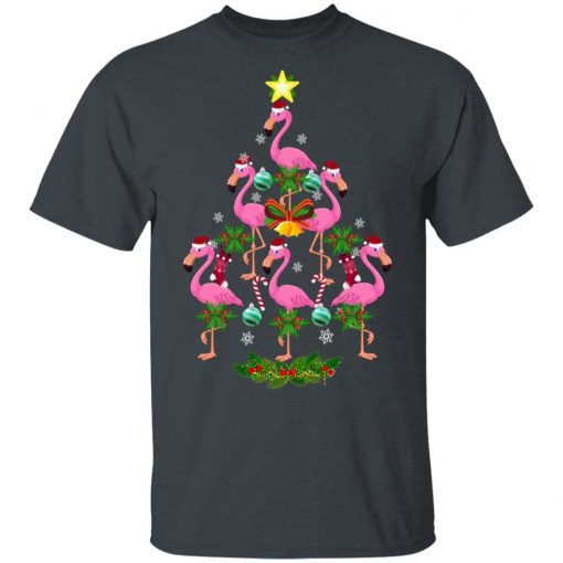 Christmas tree flamingo christmas shirt