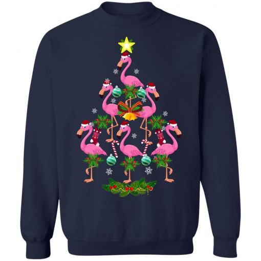 Christmas tree flamingo christmas