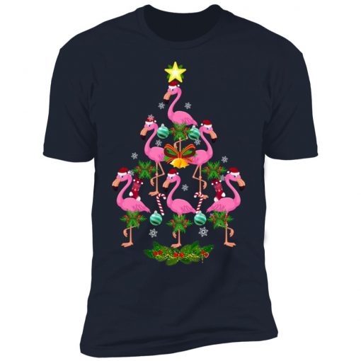 Christmas tree flamingo christmas shirt