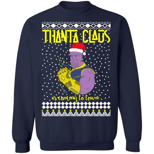 Thanta Claus Thanos Is Coming To Town Marvel Ugly Christmas Sweatshirt