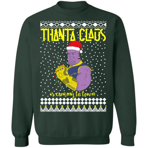 Thanta Claus Thanos Is Coming To Town Marvel Ugly Christmas Sweatshirt