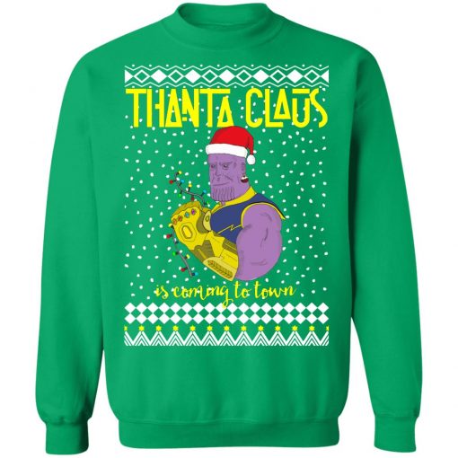 Thanta Claus Thanos Is Coming To Town Marvel Ugly Christmas Sweatshirt