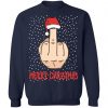 Merry Christmas The Middle Finger Digitus Impudicus Christmas Sweatshirt