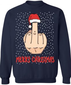 Merry Christmas The Middle Finger Digitus Impudicus Christmas Sweatshirt