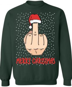 Merry Christmas The Middle Finger Digitus Impudicus Christmas Sweatshirt