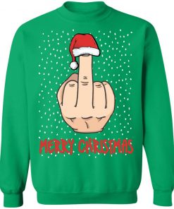 Merry Christmas The Middle Finger Digitus Impudicus Christmas Sweatshirt