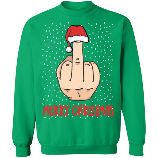 Merry Christmas The Middle Finger Digitus Impudicus Christmas Sweatshirt