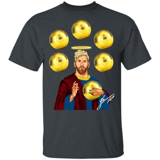 Jesus Messi Six Golden Ball Signature T-Shirt