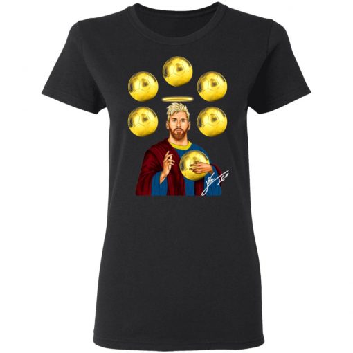 Jesus Messi Six Golden Ball Signature T-Shirt