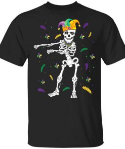 Flossing Skeleton Mardi Gras Beads Shirt Ls Hoodie