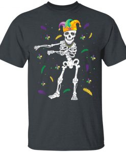 Flossing Skeleton Mardi Gras Beads Shirt Ls Hoodie