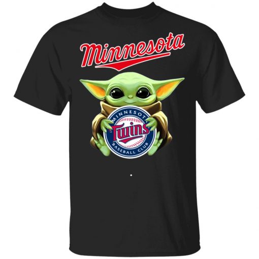 Baby Yoda Hug Minnesota Logo Shirt Long Sleeve Hoodie