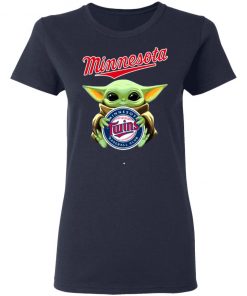 Baby Yoda Hug Minnesota Logo Shirt Long Sleeve Hoodie