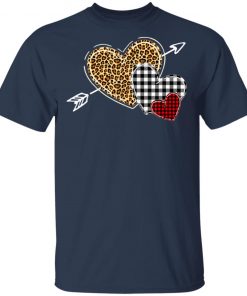 Leopard Heart - Buffalo Plaid Heart Valentine Day T-Shirt