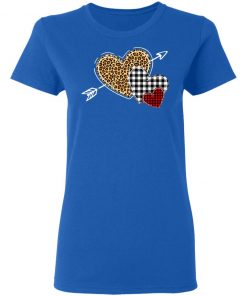 Leopard Heart - Buffalo Plaid Heart Valentine Day T-Shirt