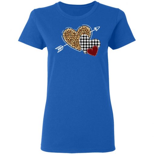 Leopard Heart - Buffalo Plaid Heart Valentine Day T-Shirt