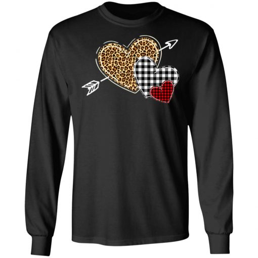 Leopard Heart - Buffalo Plaid Heart Valentine Day T-Shirt