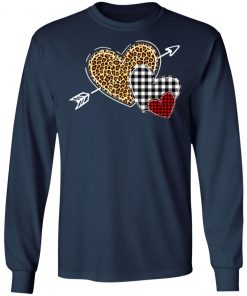 Leopard Heart - Buffalo Plaid Heart Valentine Day T-Shirt