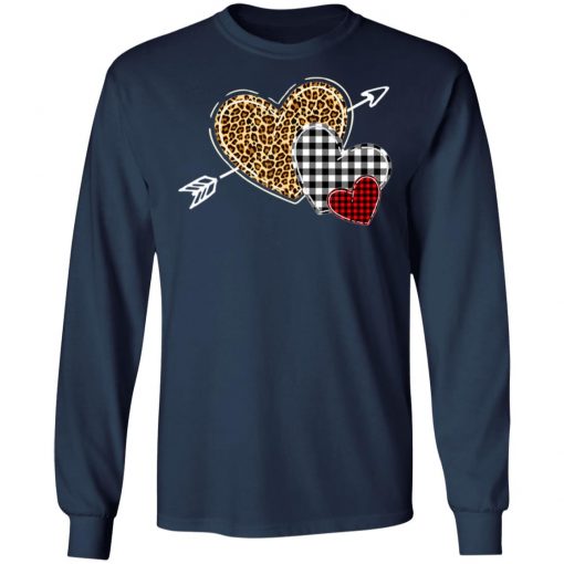 Leopard Heart - Buffalo Plaid Heart Valentine Day T-Shirt