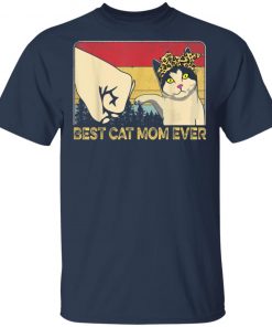 Vintage Best Cat Mom Ever Fist Bump Cute Mother's Day Shirt