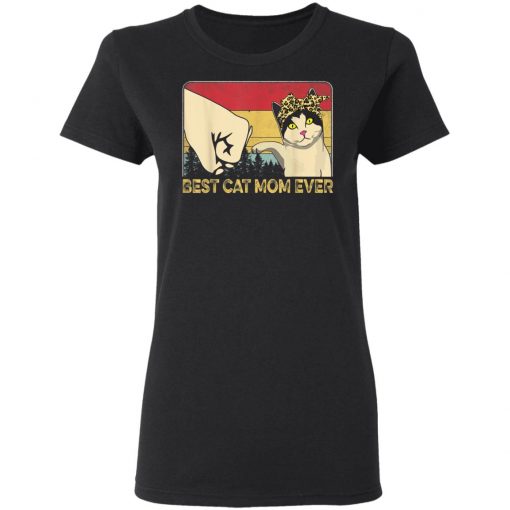 Vintage Best Cat Mom Ever Fist Bump Cute Mother's Day Shirt