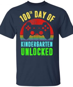 Happy 100th Day of Kindergarten Unlocked Teacher or Student T-Shirt Ls Hoodie