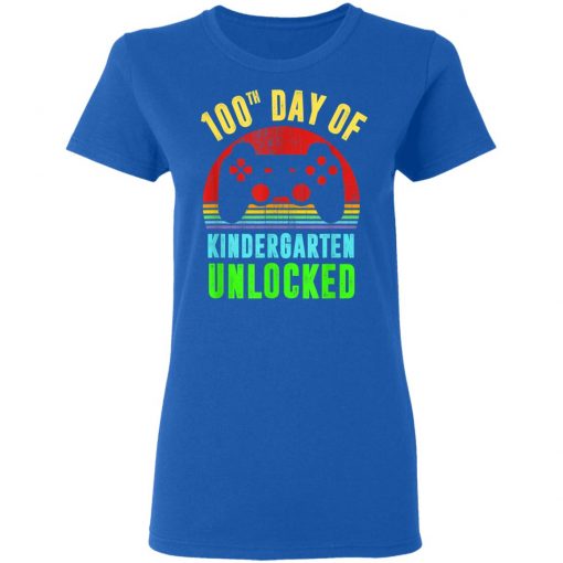 Happy 100th Day of Kindergarten Unlocked Teacher or Student T-Shirt Ls Hoodie