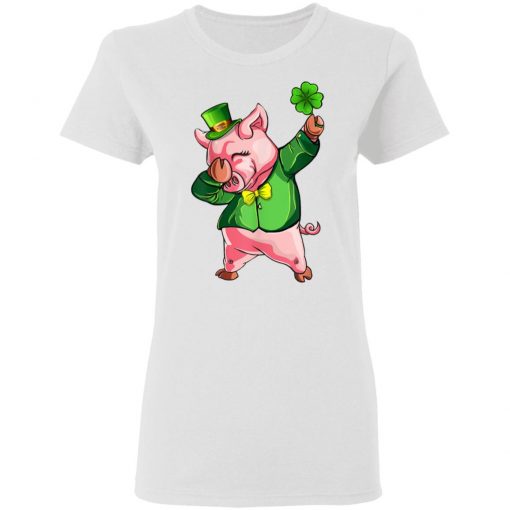 Dabbing Pig Lovers Irish Shirt St Patrick's Day Shamrock T-Shirt Ls Hoodie