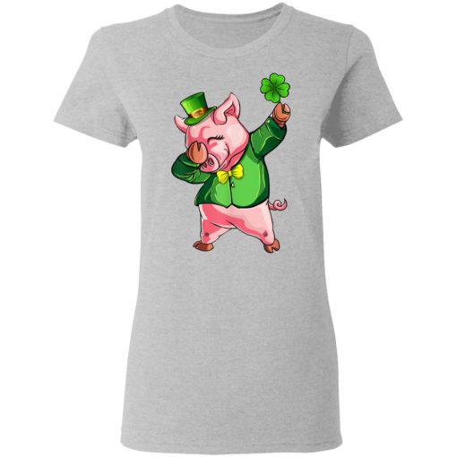 Dabbing Pig Lovers Irish Shirt St Patrick's Day Shamrock T-Shirt Ls Hoodie