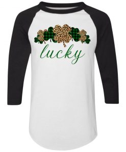 Buffalo Plaid Leopard Shamrock Clover Lucky St Patrick's Day T-Shirt