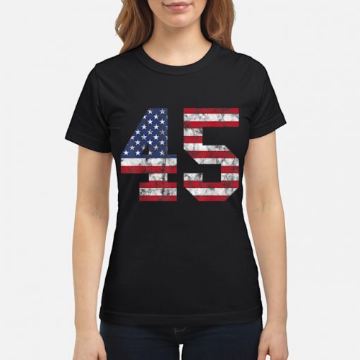 TRUMP 2020 45 SQUARED SECOND TERM USA FLAG T-SHIRT - Q-Finder Trending ...