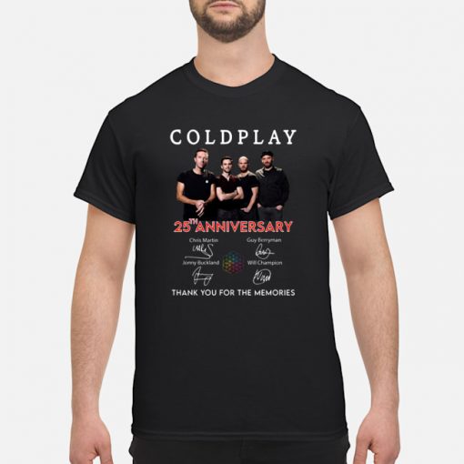 Coldplay 25th anniversary thank you shirt