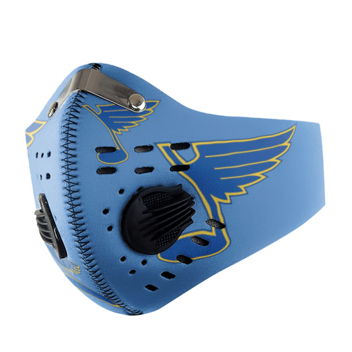 ST. LOUIS BLUES ICE HOCKEY FACE MASK SPORT WITH FILTERS CARBON PM 2.5