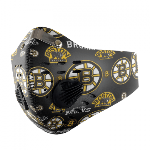 BOSTON BRUINS ICE HOCKEY FACE MASK SPORT WITH FILTERS CARBON PM 2.5
