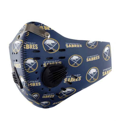 BUFFALO SABRES ICE HOCKEY FACE MASK SPORT WITH FILTERS CARBON PM 2.5