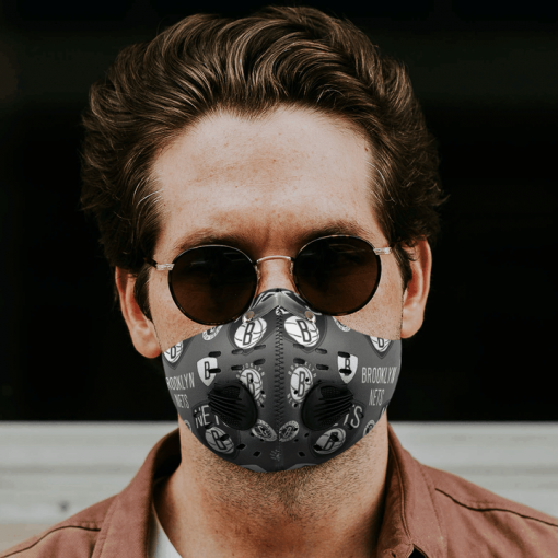 Brooklyn Nets FACE MASK SPORT WITH FILTERS CARBON PM 2.5