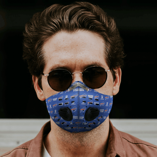 Buffalo Bills FACE MASK SPORT WITH FILTERS CARBON PM 2.5