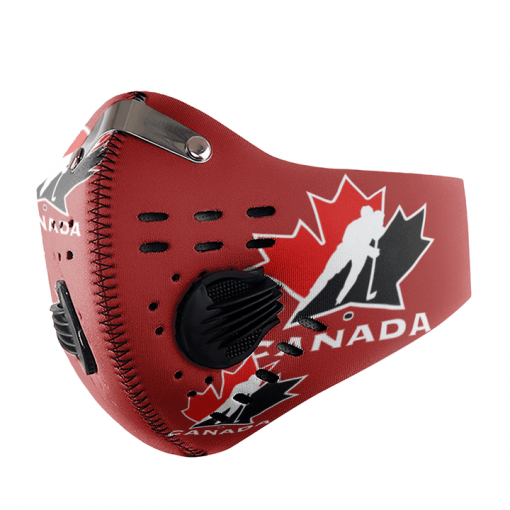 CANADA MEN'S NATIONAL ICE HOCKEY FACE MASK SPORT WITH FILTERS CARBON PM 2.5