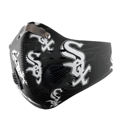 CHICAGO WHITE SOX FACE MASK SPORT WITH FILTERS CARBON PM 2.5