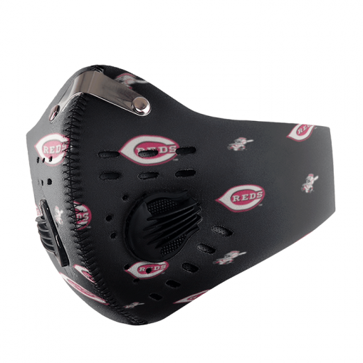 CINCINNATI REDS FACE MASK SPORT WITH FILTERS CARBON PM 2.5