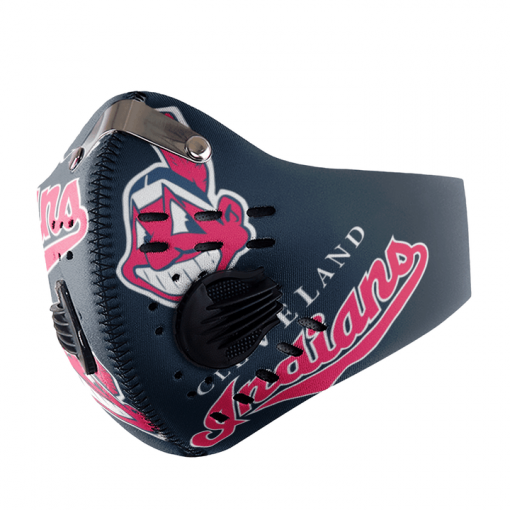 CLEVELAND INDIANS FACE MASK SPORT WITH FILTERS CARBON PM 2.5