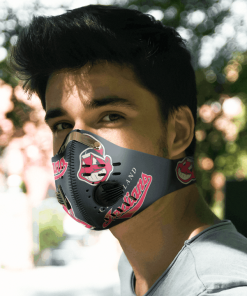 CLEVELAND INDIANS FACE MASK SPORT WITH FILTERS CARBON PM 2.5