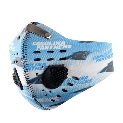 Carolina Panthers FACE MASK SPORT WITH FILTERS CARBON PM 2.5